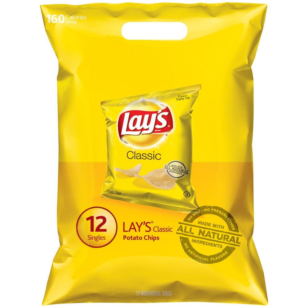 Lay'S Classic Potato Chips, 12 Count, 1 Oz Bags