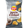 Lay'S Kettle Sea Salt & Cracked Pepper Cooked Potato Chips, 8 Oz.