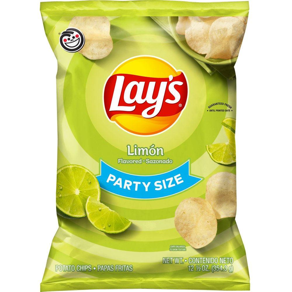 Lay'S Limon Flavored Potato Chips, Party Size, 12.5 Oz Bag