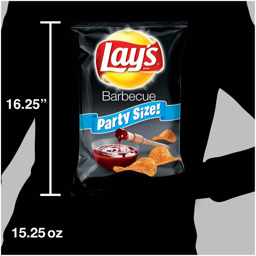 Lay'S Party Size Barbecue Potato Chips 15.25 Oz. Bag