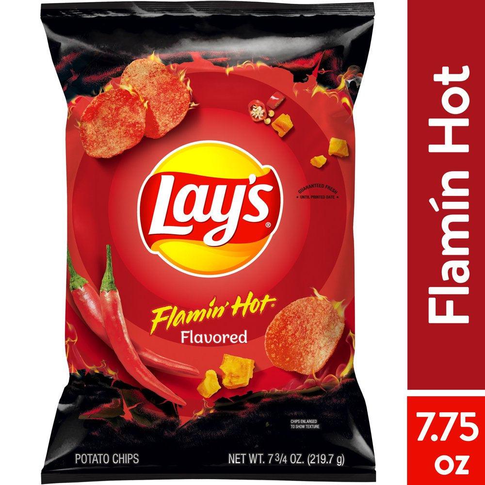 Lay'S Potato Chips, Flamin' Hot Flavor, 7.75 Oz Bag