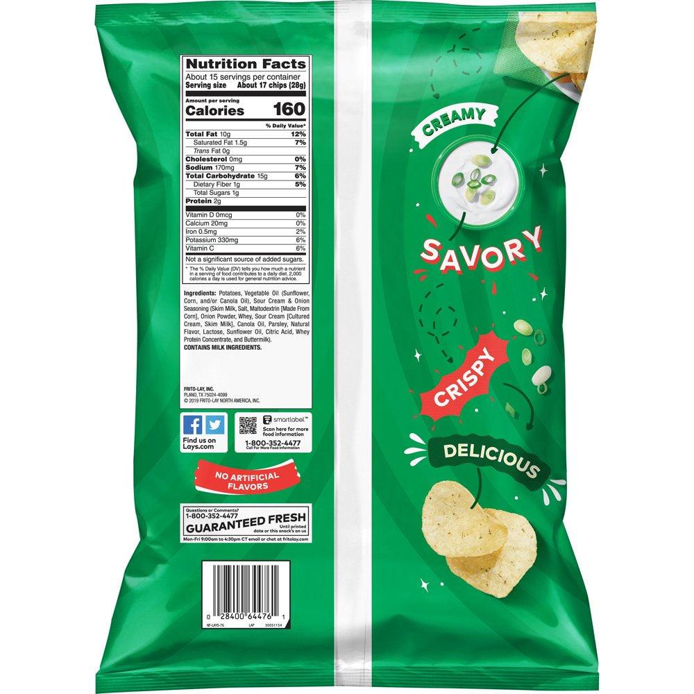 Lay'S Potato Chips, Sour Cream & Onion, Party Size, 14.75 Oz