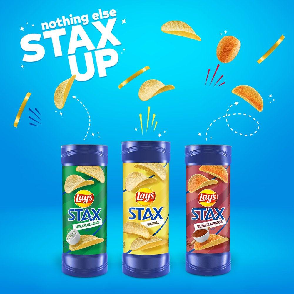 Lay'S Stax Cheddar Flavored Potato Chips, 5.5 Oz Canister