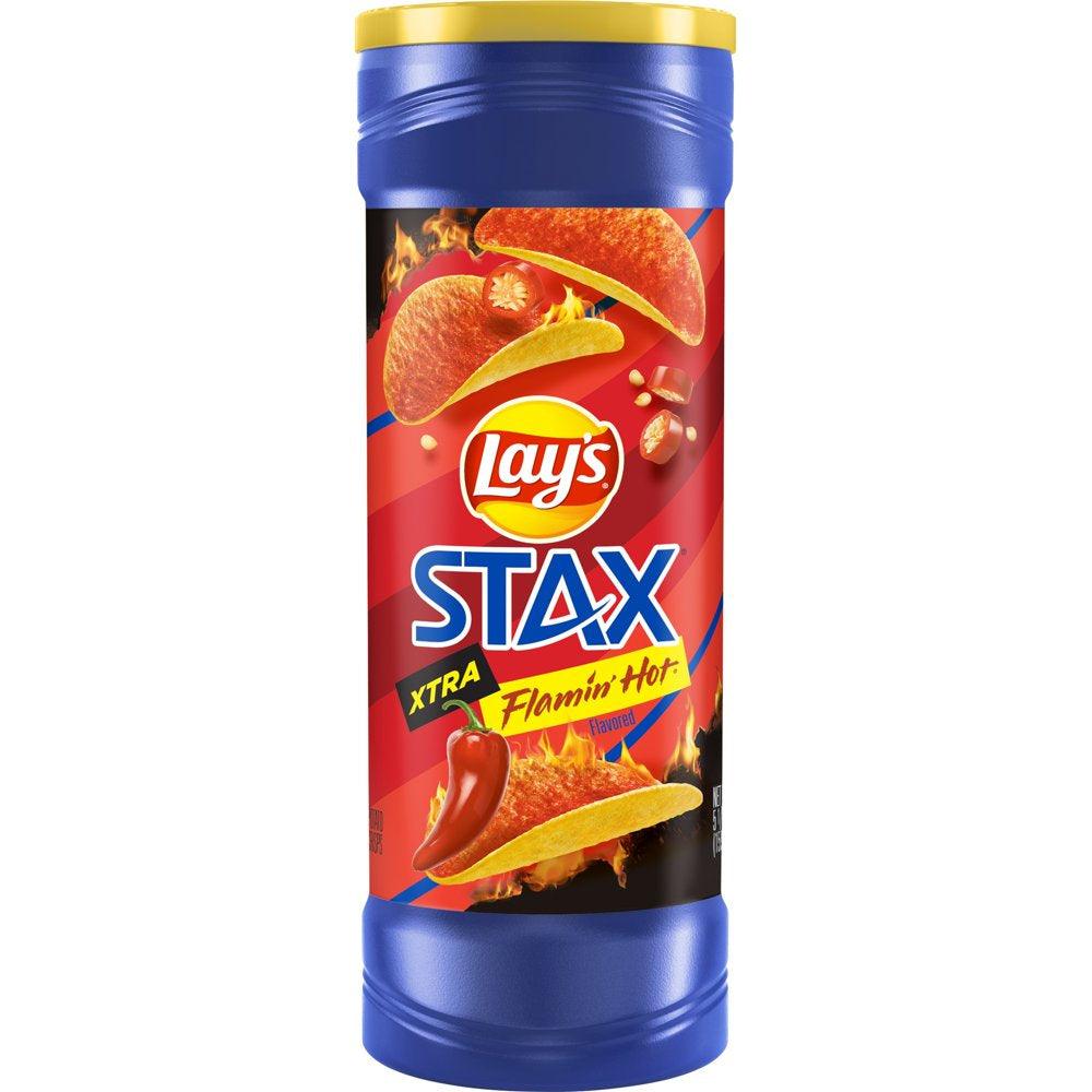 Lay'S Stax Xtra Flamin' Hot Potato Chips, 5.5 Oz Canister