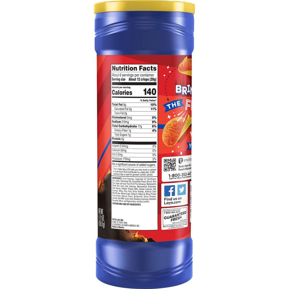 Lay'S Stax Xtra Flamin' Hot Potato Chips, 5.5 Oz Canister