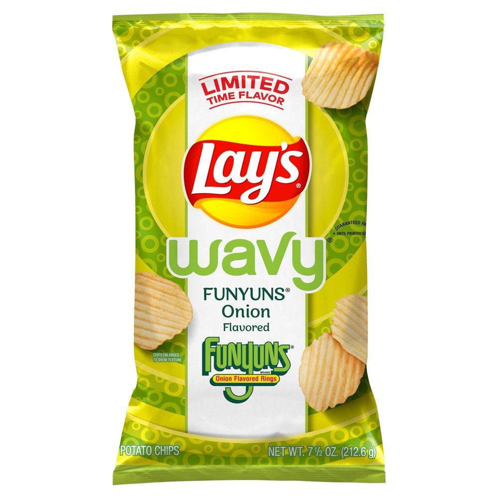 Lay'S Wavy Funyuns Onion Flavored Potato Chips, 7.5 Oz