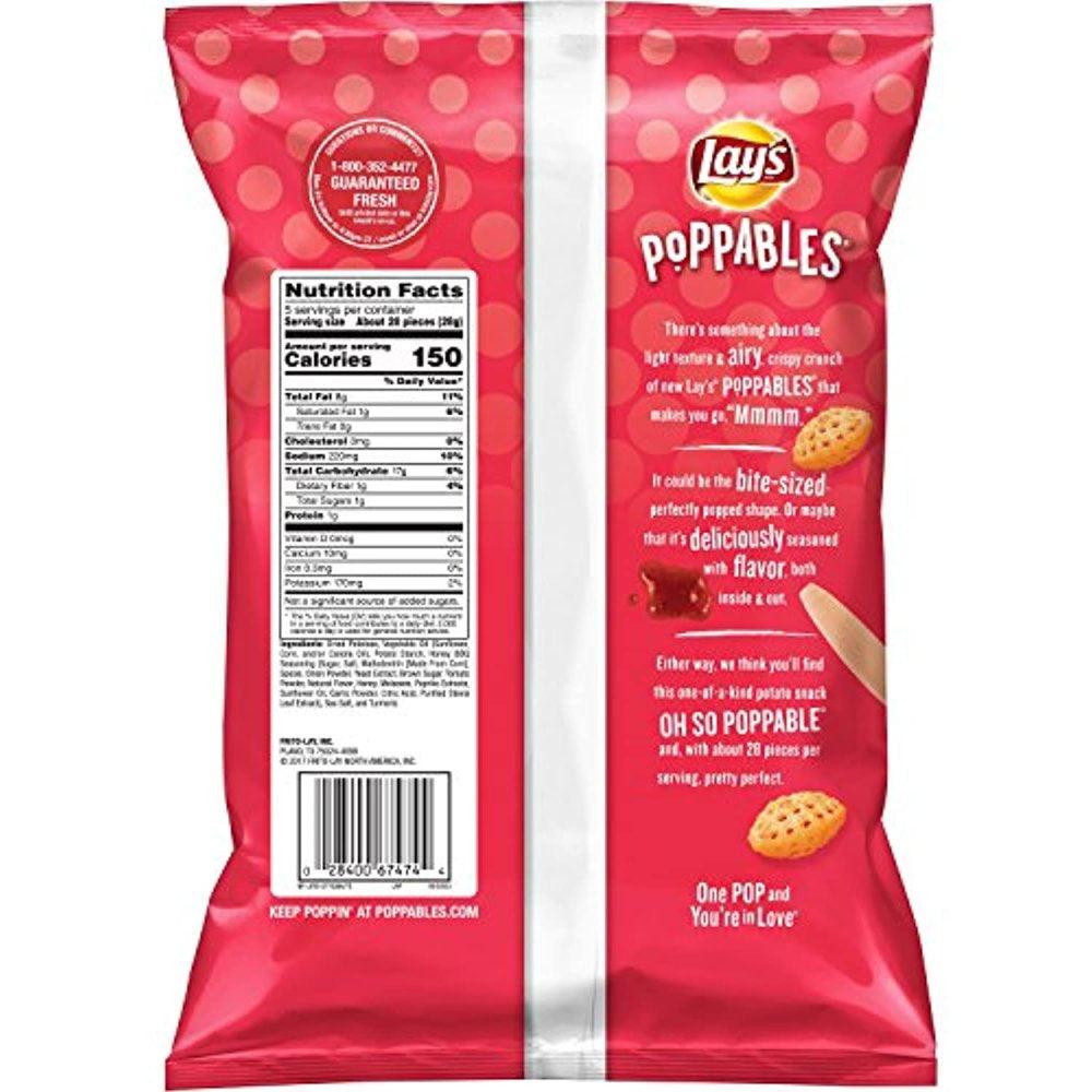 Lays Poppables Honey Barbecue Flavored Potato Snacks, 5 Oz Bag