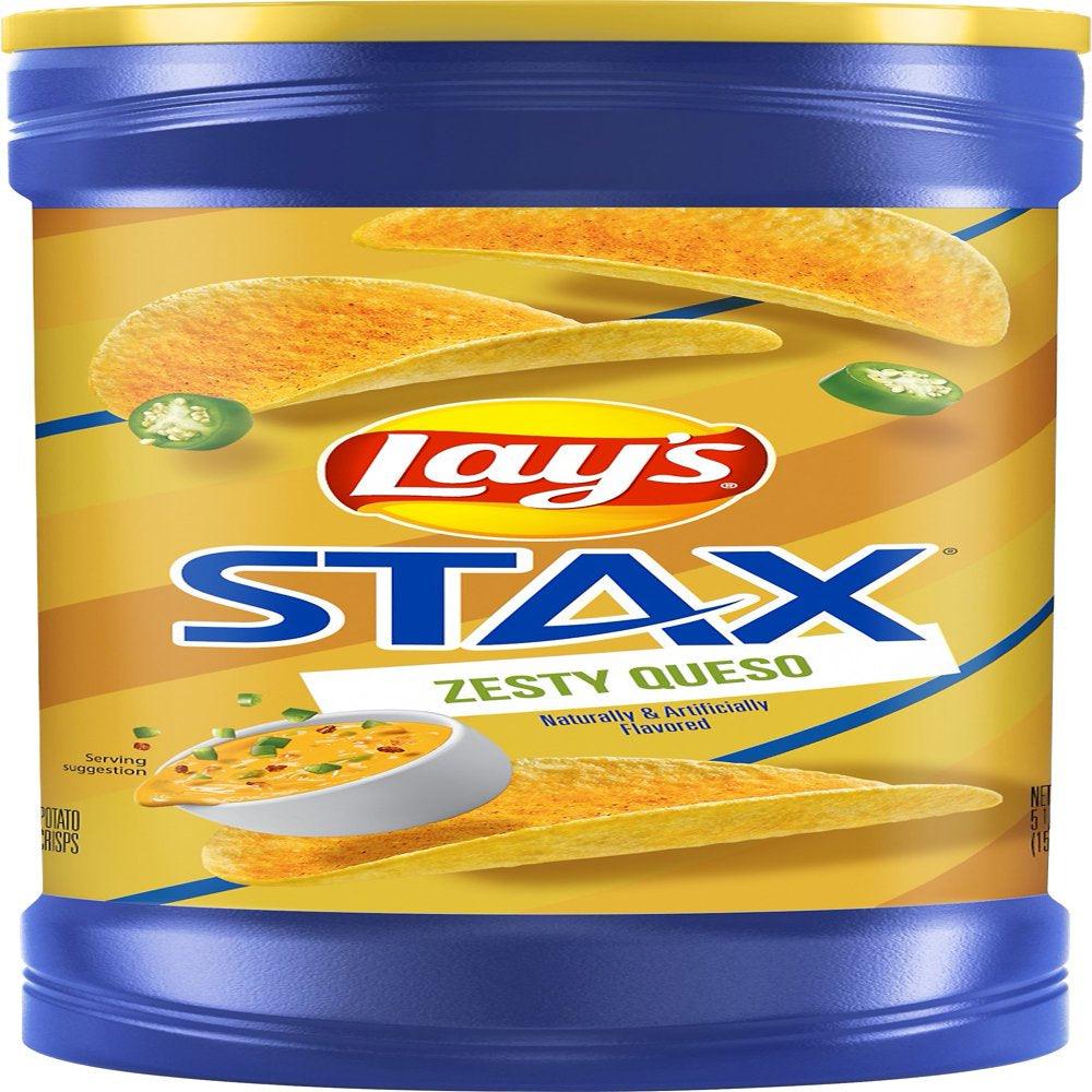 Lays Stax Zesty Queso Potato Chips, 5.5 Oz