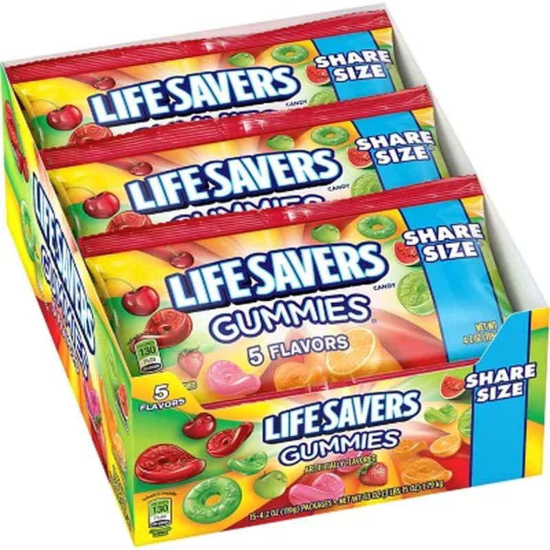 Life Savers Original 5 Flavors Gummy Candy Bulk Pack (4.2 Oz., 15 Ct.)