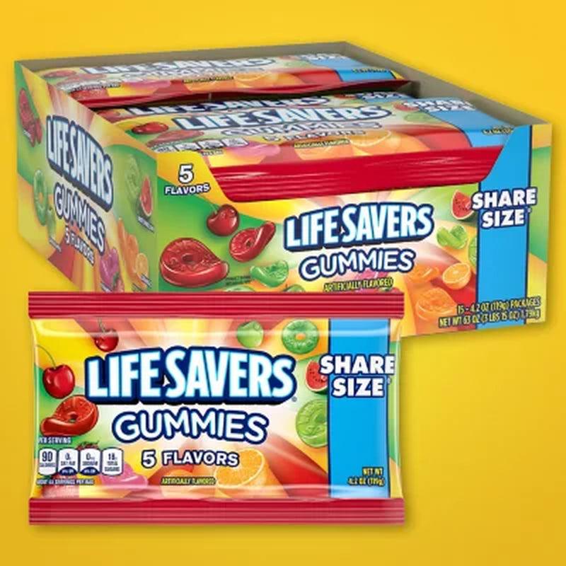 Life Savers Original 5 Flavors Gummy Candy Bulk Pack (4.2 Oz., 15 Ct.)