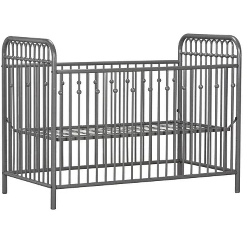 Little Seeds Monarch Hill Ivy Metal Crib, Gray