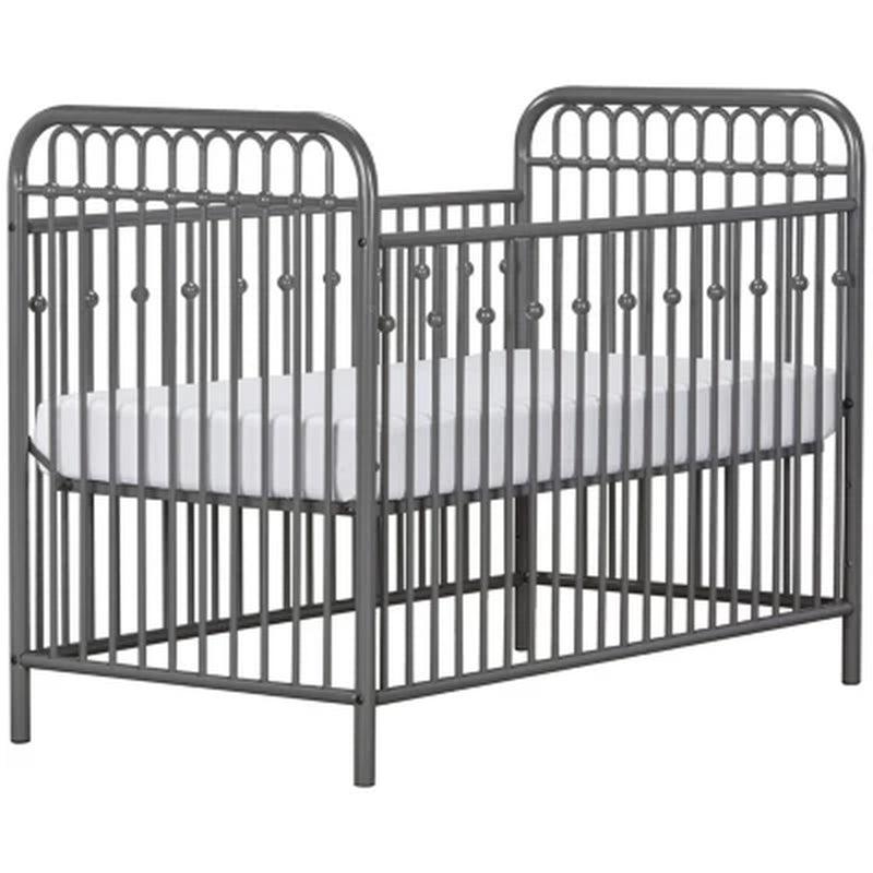 Little Seeds Monarch Hill Ivy Metal Crib, Gray