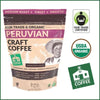 Luna Roasters Fair Trade Organic Peruvian Craft Whole Bean Coffee, Medium Roast (30 Oz.)