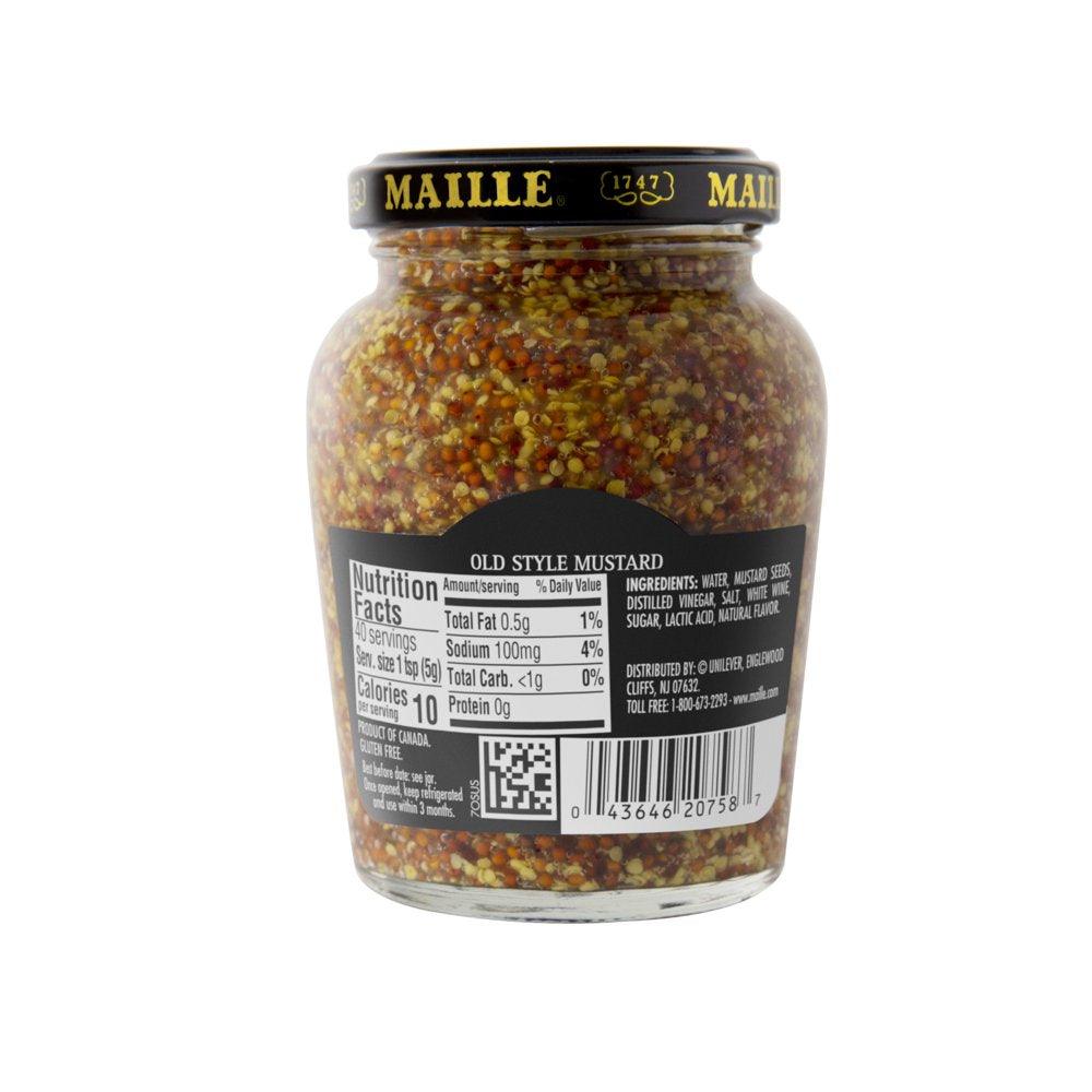 Maille Gluten Free and Kosher Certified Whole Grain Old Style Mustard, 7.3 Oz