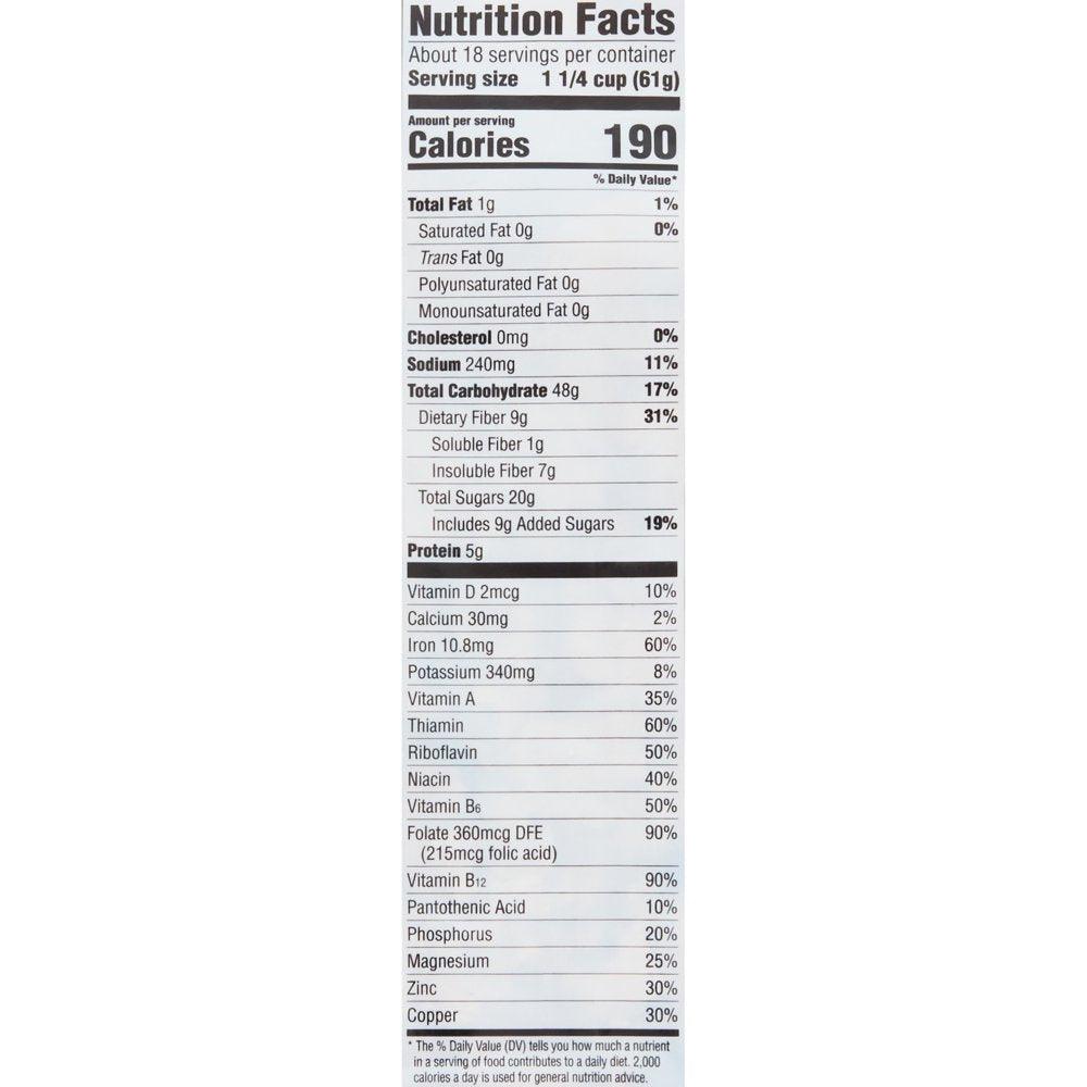 Malt-O-Meal Raisin Bran Cereal, Family Size Breakfast Cereal, 39 Oz Resealable Cereal Bag