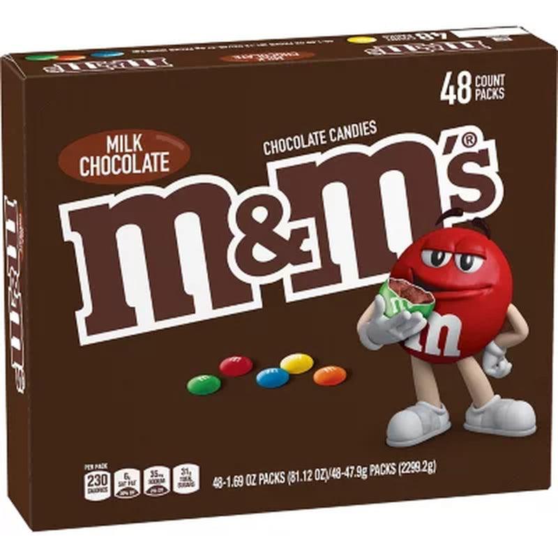 M&M'S Milk Chocolate Candy Full Size Bulk Pack (1.69 Oz., 48 Ct.)