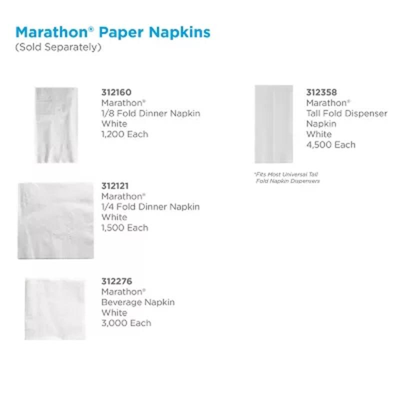 Marathon 2-Ply Dinner Napkin, 17" X 15", White (100/Pk., 12 Pk.)