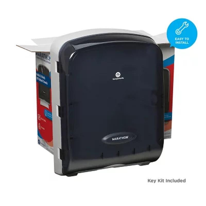 Marathon Combo Folded Paper Towel Dispenser, Smoke