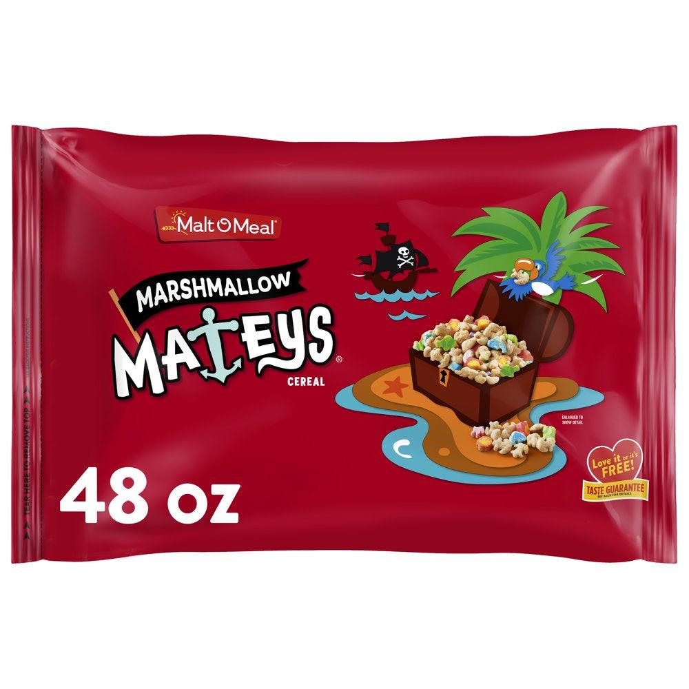 Marshmallow Mateys Breakfast Cereal, 48 Oz Resealable Cereal Bag