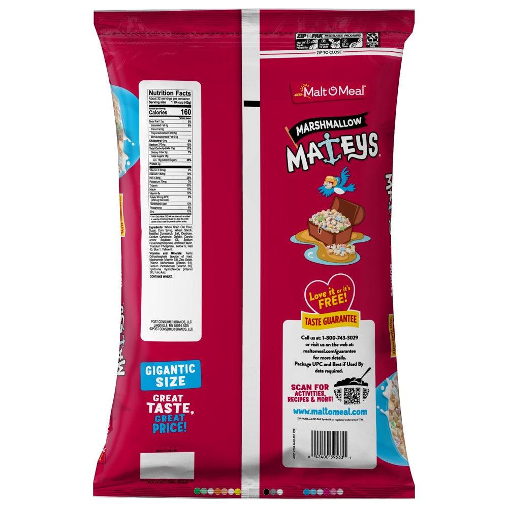 Marshmallow Mateys Breakfast Cereal, 48 Oz Resealable Cereal Bag