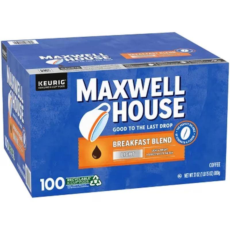 Maxwell House Breakfast Blend Light Roast K-Cup Coffee Pods (100 Ct.)