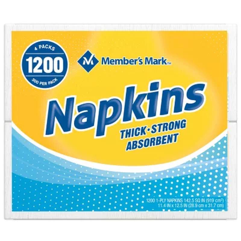 Member'S Mark 1-Ply Everyday Napkins, 11.4" X 12.5" (300/Pk., 4 Pk.)