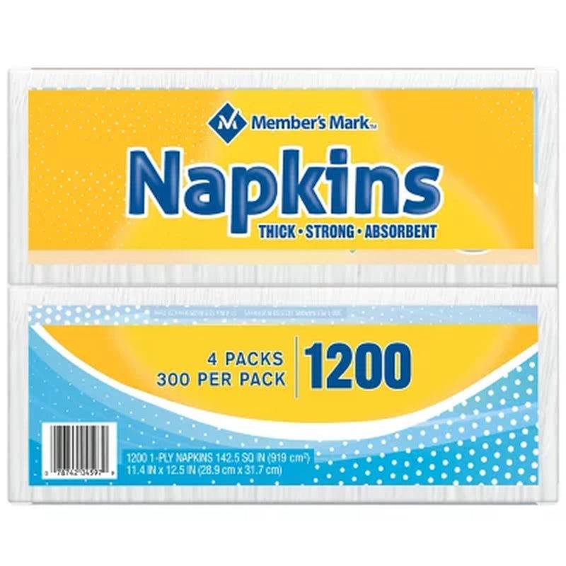 Member'S Mark 1-Ply Everyday Napkins, 11.4" X 12.5" (300/Pk., 4 Pk.)