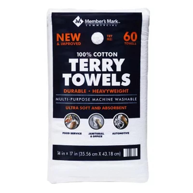 Member'S Mark 100% Cotton Terry Towels, 14" X 17" (60 Ct.)