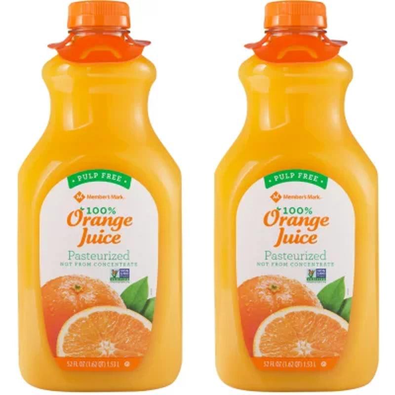 Member'S Mark 100% Orange Juice, Pulp Free (52 Fl. Oz. 2 Pk.)