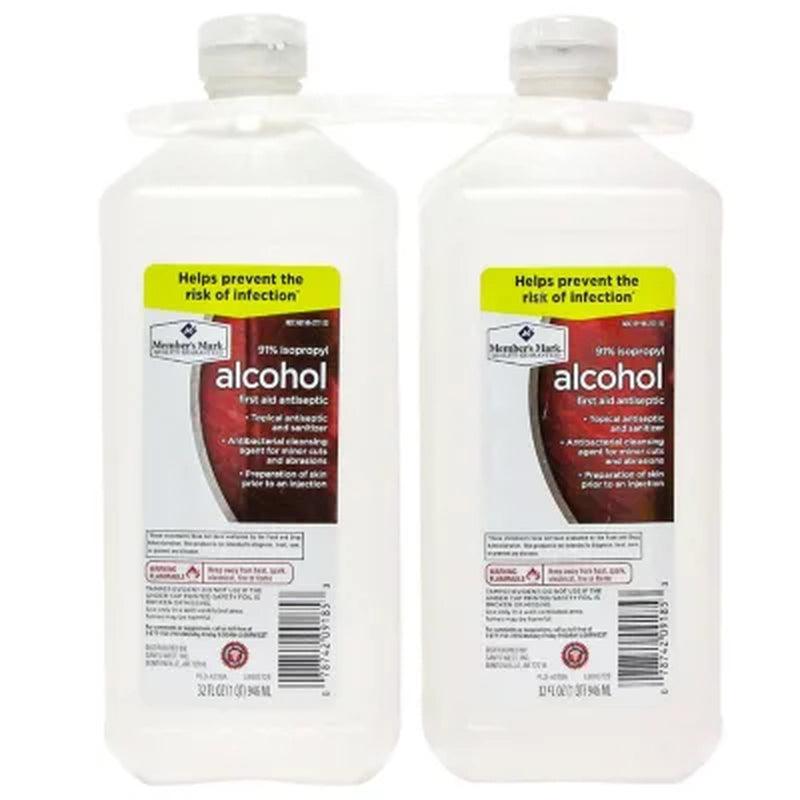 Member'S Mark 91% Isopropyl Alcohol (32 Fl. Oz., 2 Pk.)