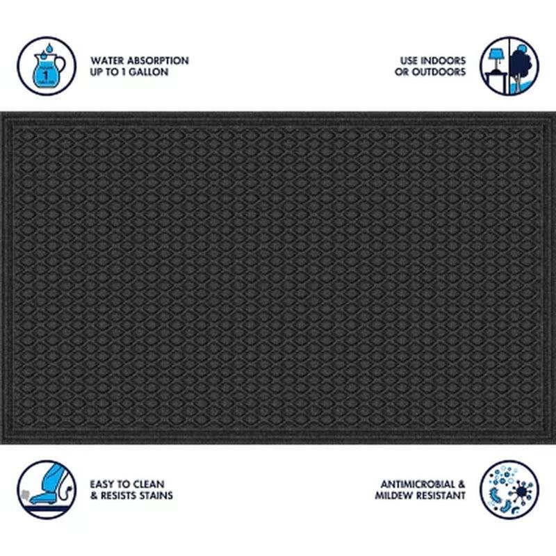 Member'S Mark Antimicrobial Diamond Scraper Entrance Mat, Charcoal (3' X 5')