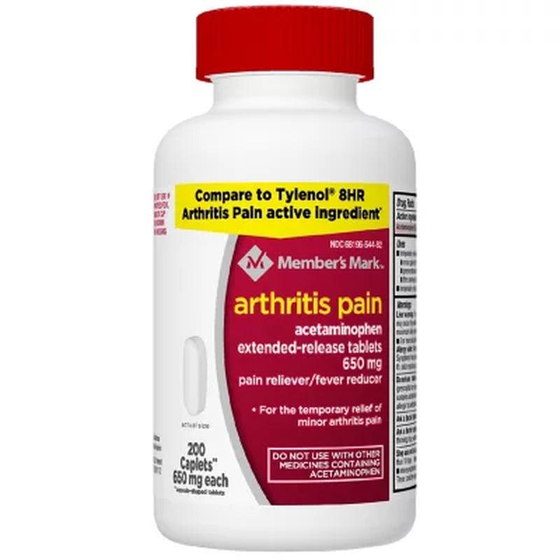 Member'S Mark Arthritis Pain, Acetaminophen Tablets, 650 Mg (200 Ct., 2 Pk.)