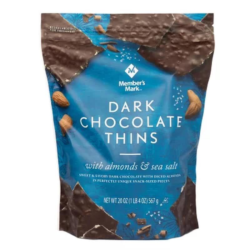 Member'S Mark Dark Chocolate Thins with Almonds & Sea Salt (20 Oz.)