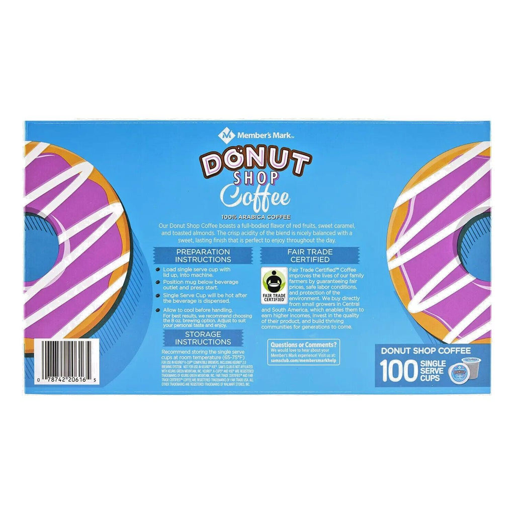 Member'S Mark Donut Shop 100% Arabica Medium Roast Coffee K-Cups 100 Ct