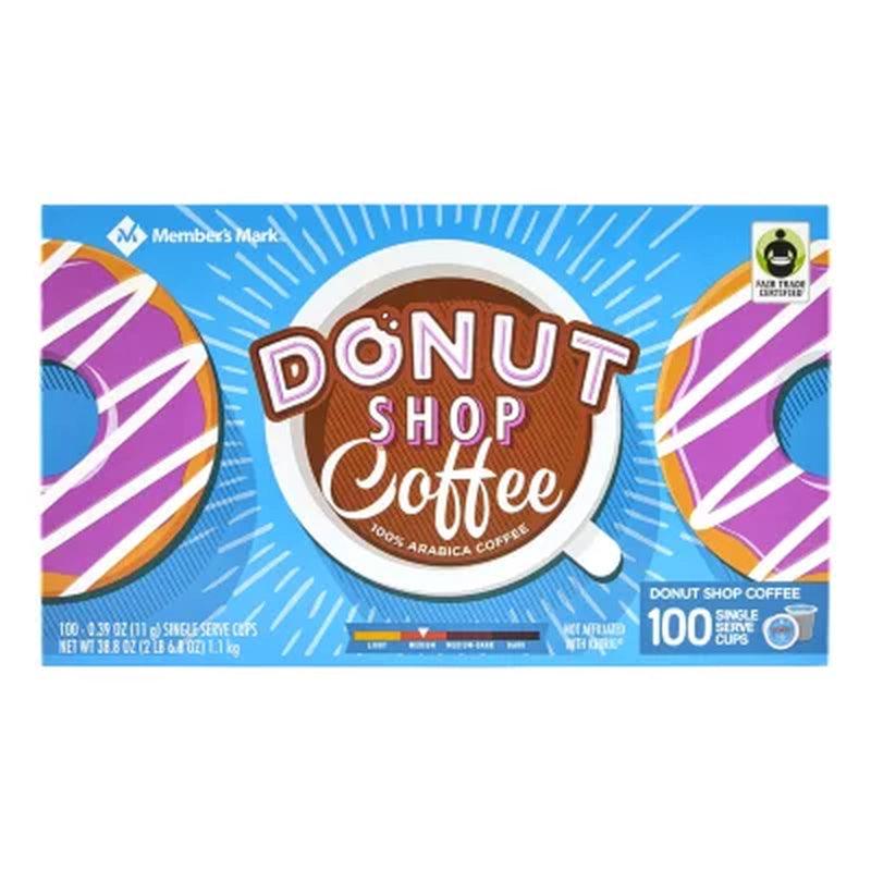 Member’S Mark Fair Trade Certified Donut Shop Coffee, Single Serve Cups (100 Ct.)