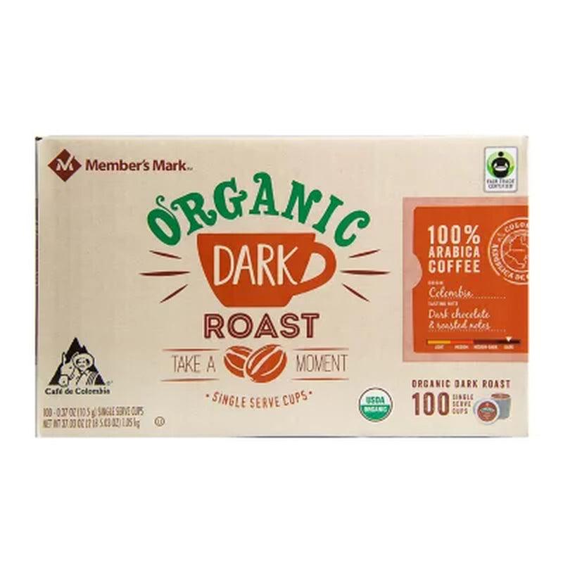 Member'S Mark Fair Trade Certified Organic Coffee Single-Serve Cups, Dark Roast (100 Ct.)