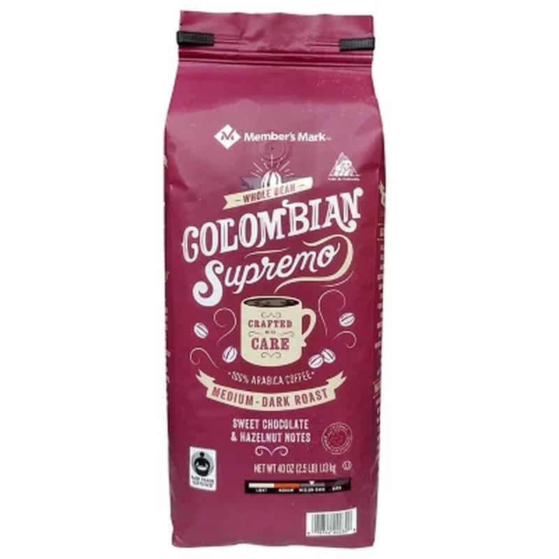 Member'S Mark Fair Trade Certified Whole Bean Coffee Colombian Supremo (40 Oz.)