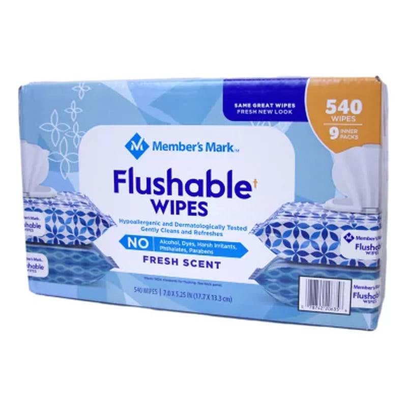 Member'S Mark Flushable Scented Wipes (60 Wipes/Pk., 9 Pk.)