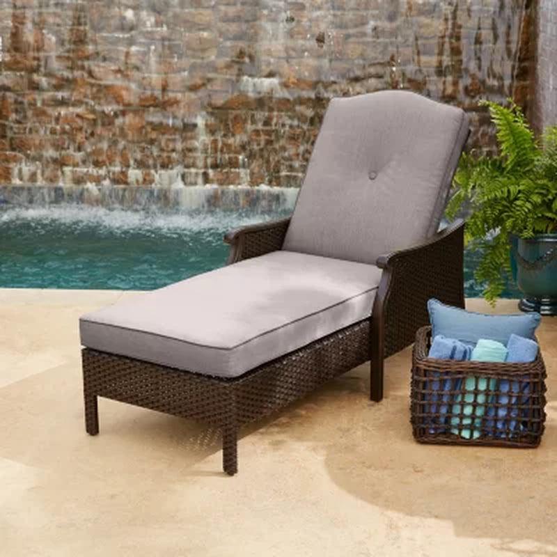 Member'S Mark Heritage Woven Cushioned Chaise Lounge with Sunbrella Fabric