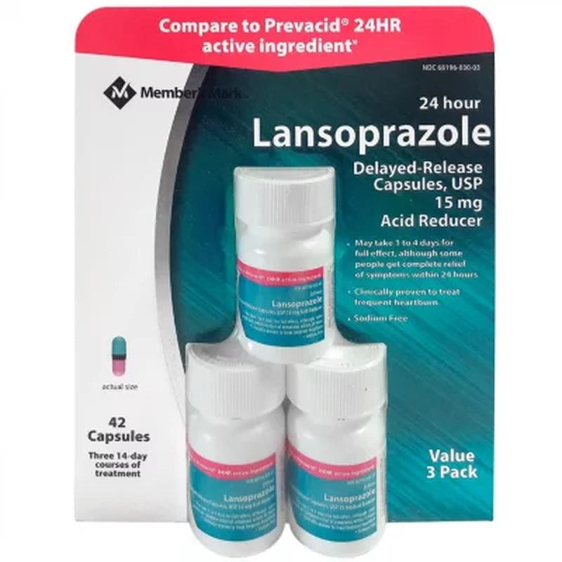 Member'S Mark Lansoprazole Delayed-Release Capsules, USP 15Mg (42 Ct.)