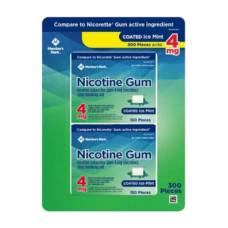 Member'S Mark Nicotine Coated Gum 4Mg, Ice Mint Flavor (300 Ct.)