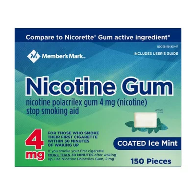 Member'S Mark Nicotine Coated Gum 4Mg, Ice Mint Flavor (300 Ct.)