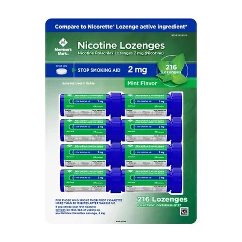 Member'S Mark Nicotine Lozenge 2Mg, Mint Flavor (27 Ct., 8Pk.)