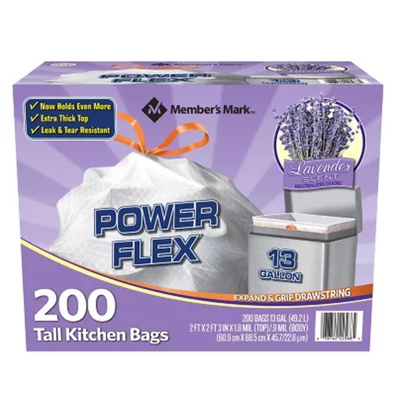 Member'S Mark Power Flex Tall Kitchen Drawstring Trash Bags (13 Gal., 200 Ct.)