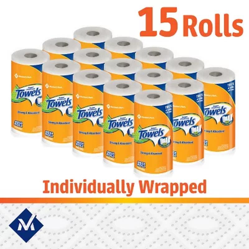 Member'S Mark Super Premium 2-Ply Select & Tear Paper Towels (150 Sheets/Roll, 15 Rolls)