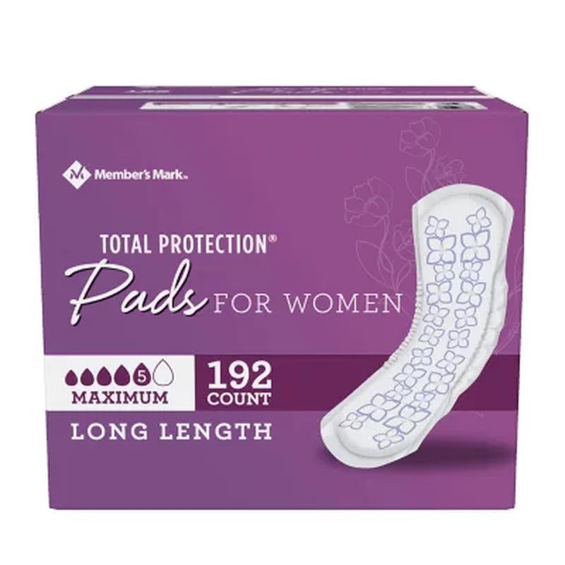 Member'S Mark Total Protection Maximum Long Pads (192 Ct.)