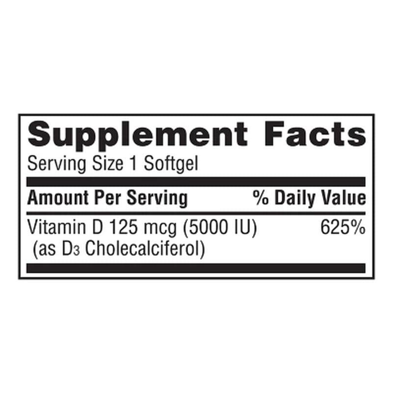 Member'S Mark Vitamin D3 125 Mcg (5000 IU) Dietary Supplement (400 Ct.)