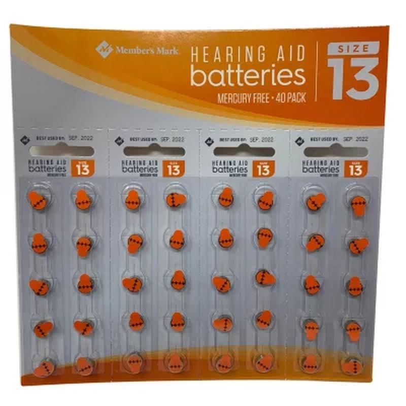 Members Mark Hearing Aid Batteries, Size 13 (40 Ct.)