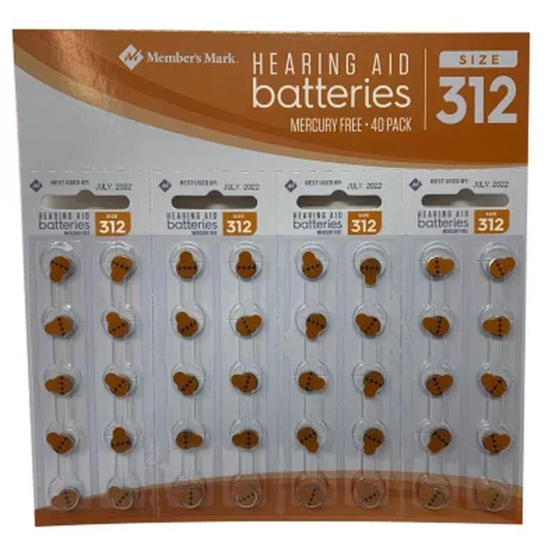 Members Mark Hearing Aid Batteries, Size 312 (40 Ct.)