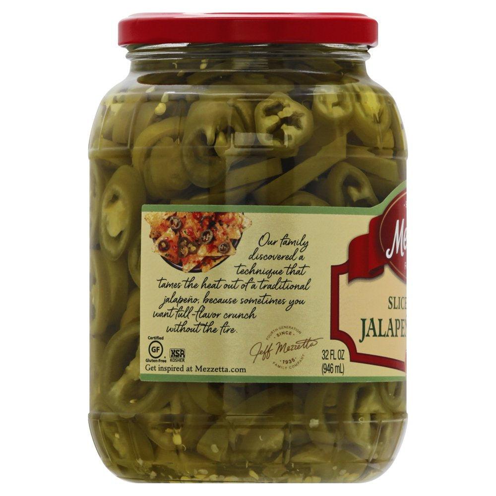 Mezzetta Medium Heat Sliced Tamed Jalapeño Peppers, 32 Fl Oz